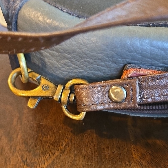 Vintage Soruka Red and Green Crossbody Bag. All Recycled Leather. - Picture 7 of 7